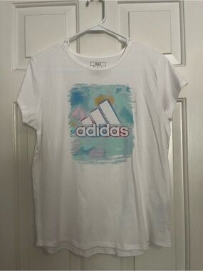 adidas Girls Tee with Pastel Logo